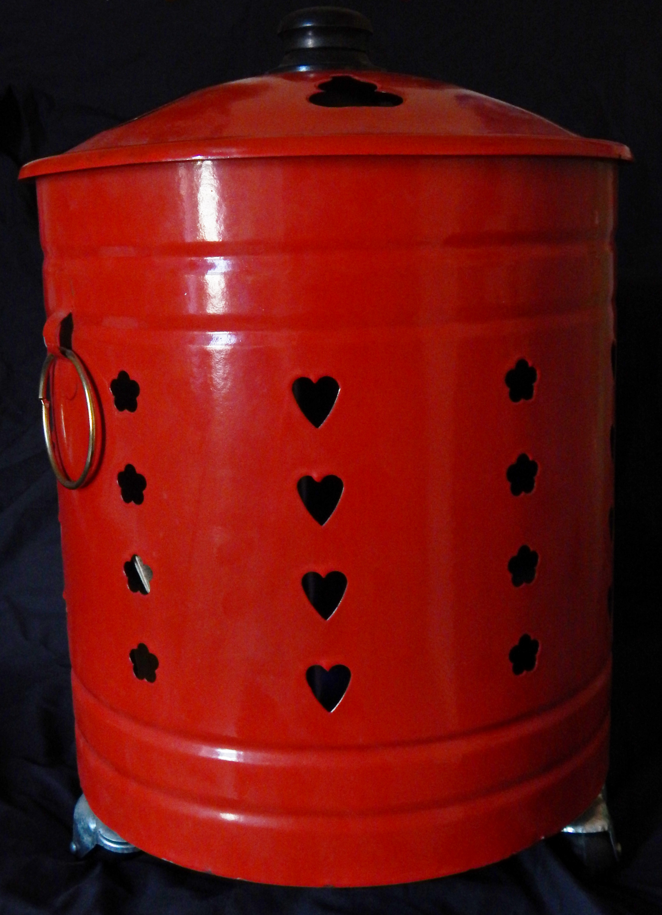 Used for burning cardboard replicas of objects needed in the next life-China/Vietnam/United States-Buddhist-Metal/paint-18" tall, 11" diameter