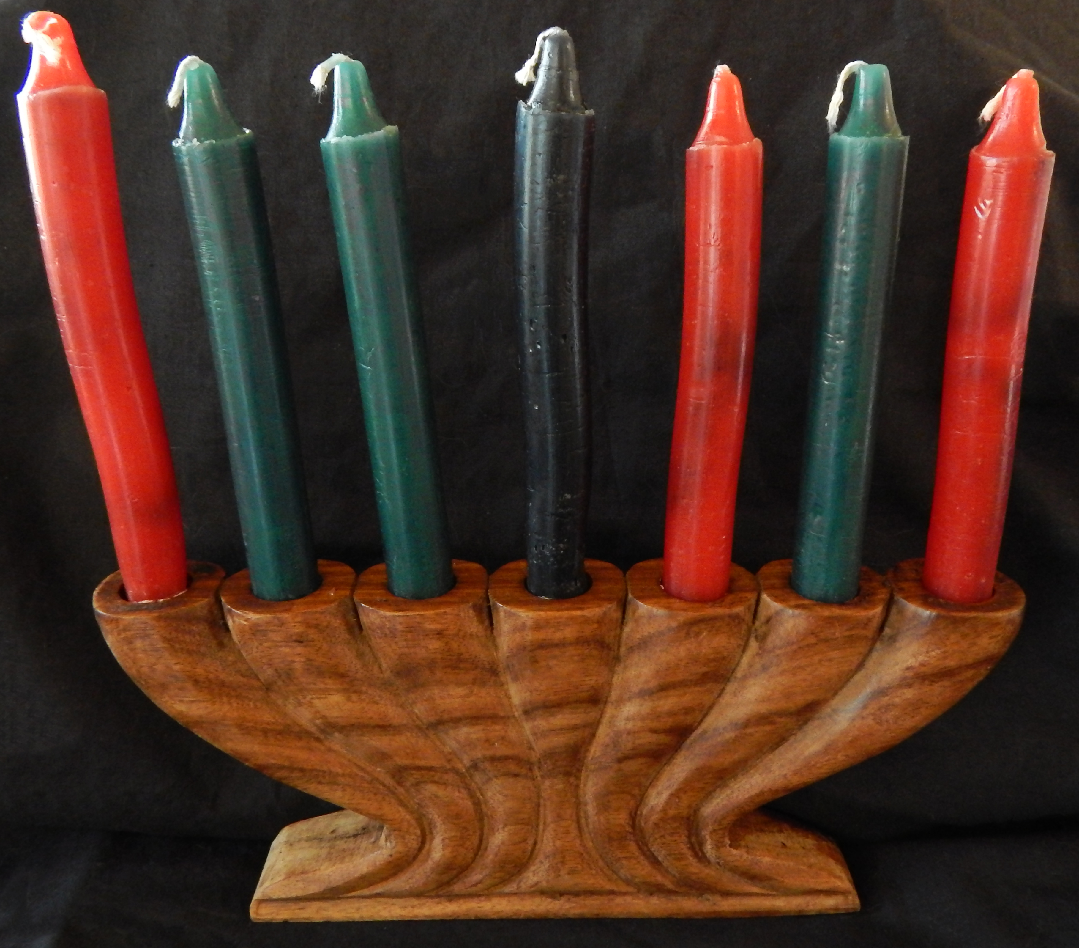 To celebrate Kwanzaa-United States (African American Cultural Center in Los Angeles)-African American-Wood-10 1/4" x 4 1/4" (candles-6" tall)