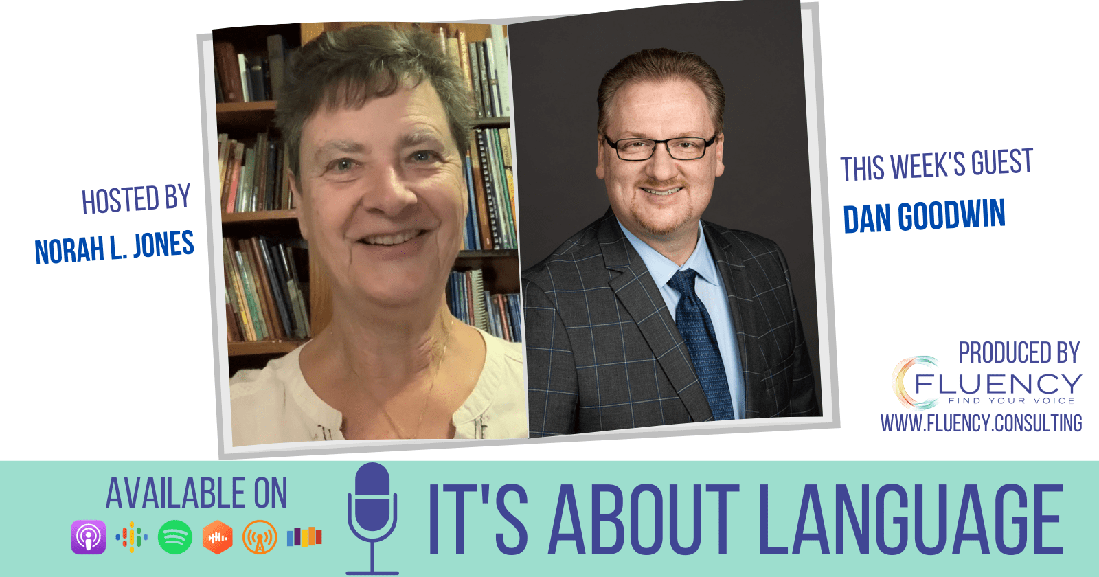 side-by-side pictures of host Norah L. Jones and guest Dan Goodwin