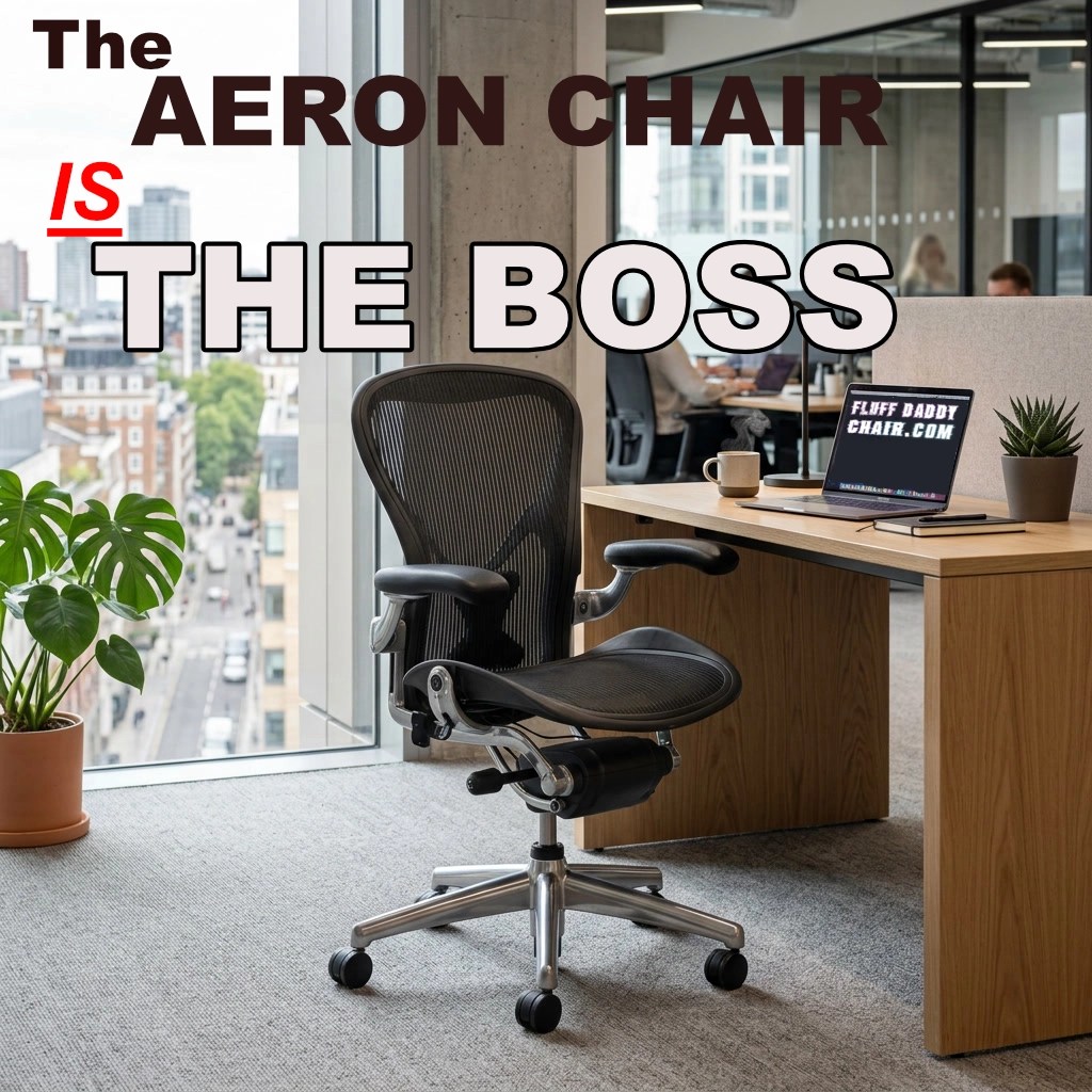 an image of the aeron chair dominating the office