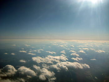 outside the plane window