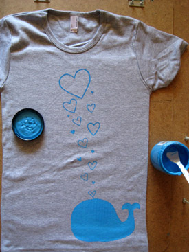 screenprinted whale t-shirt