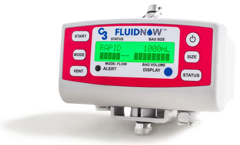 FluidNow automated rapid volume infuser on white background