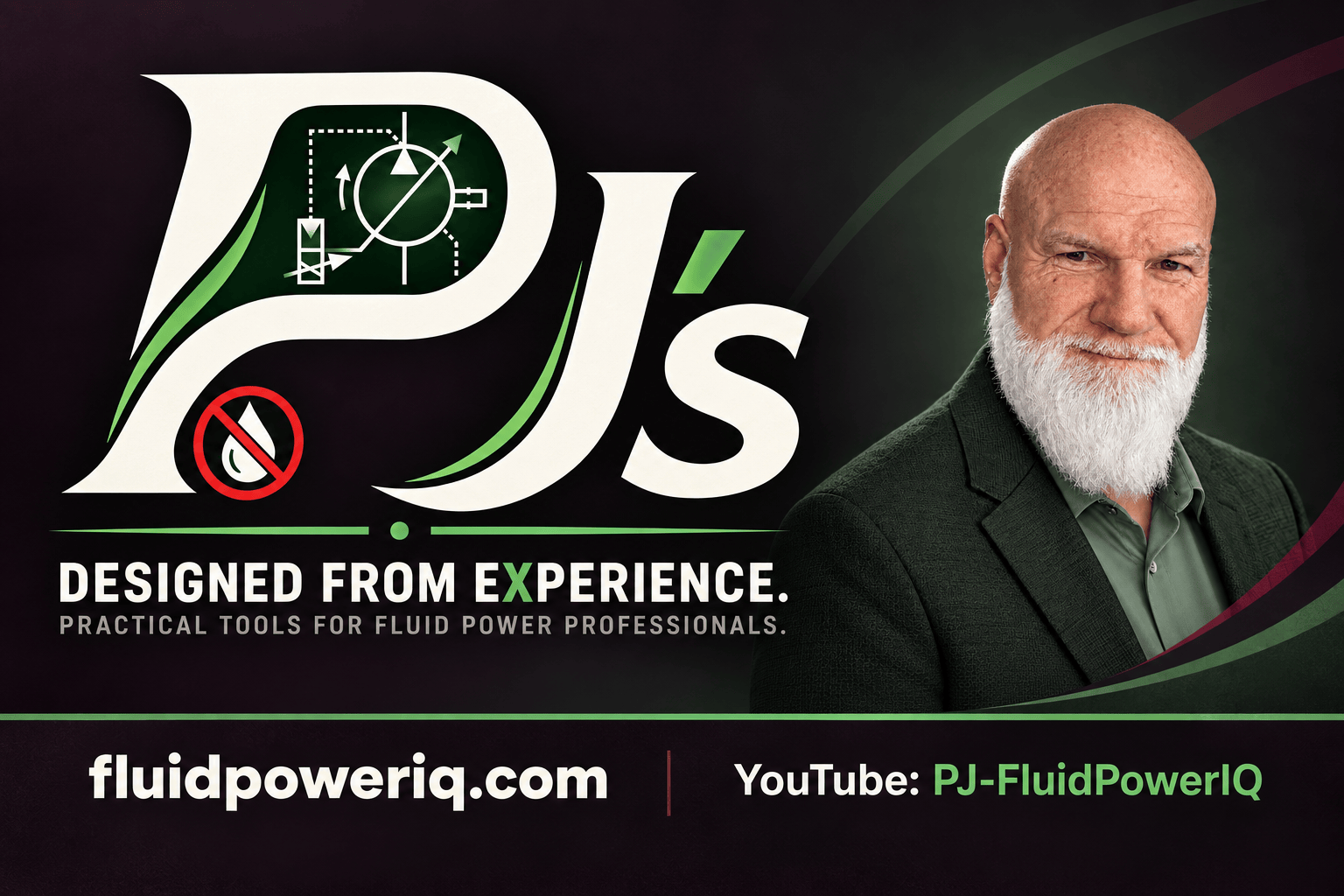 PJ Baumeister with PJ’s FluidPowerIQ branding, Designed from Experience