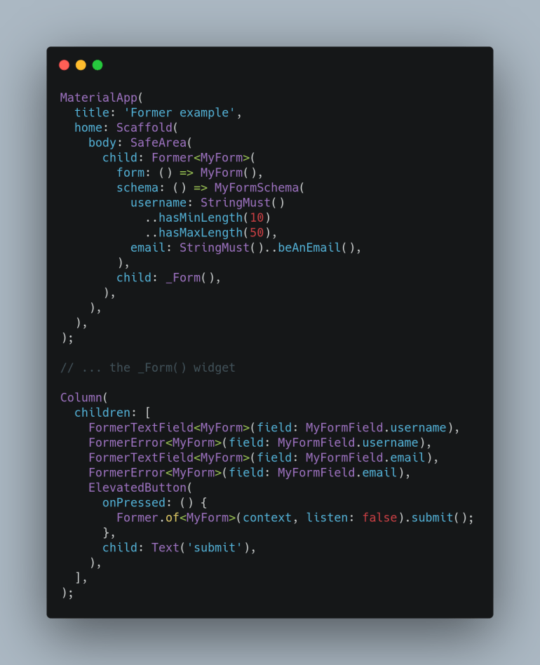 Easy Form Building In Flutter With A Fluent Schema API : Free Flutter ...
