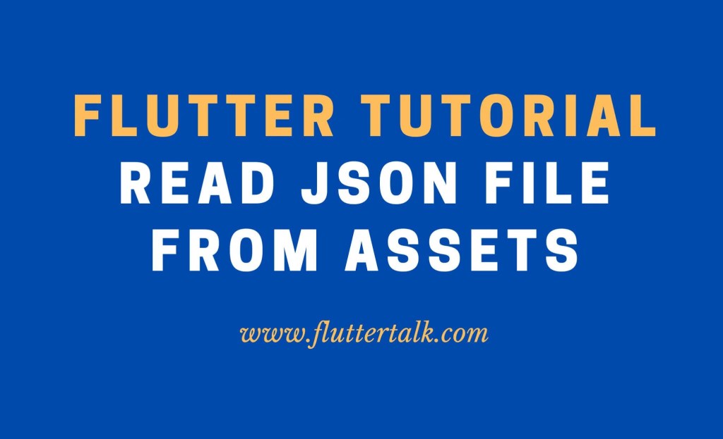 Flutter Read JSON File from Assets