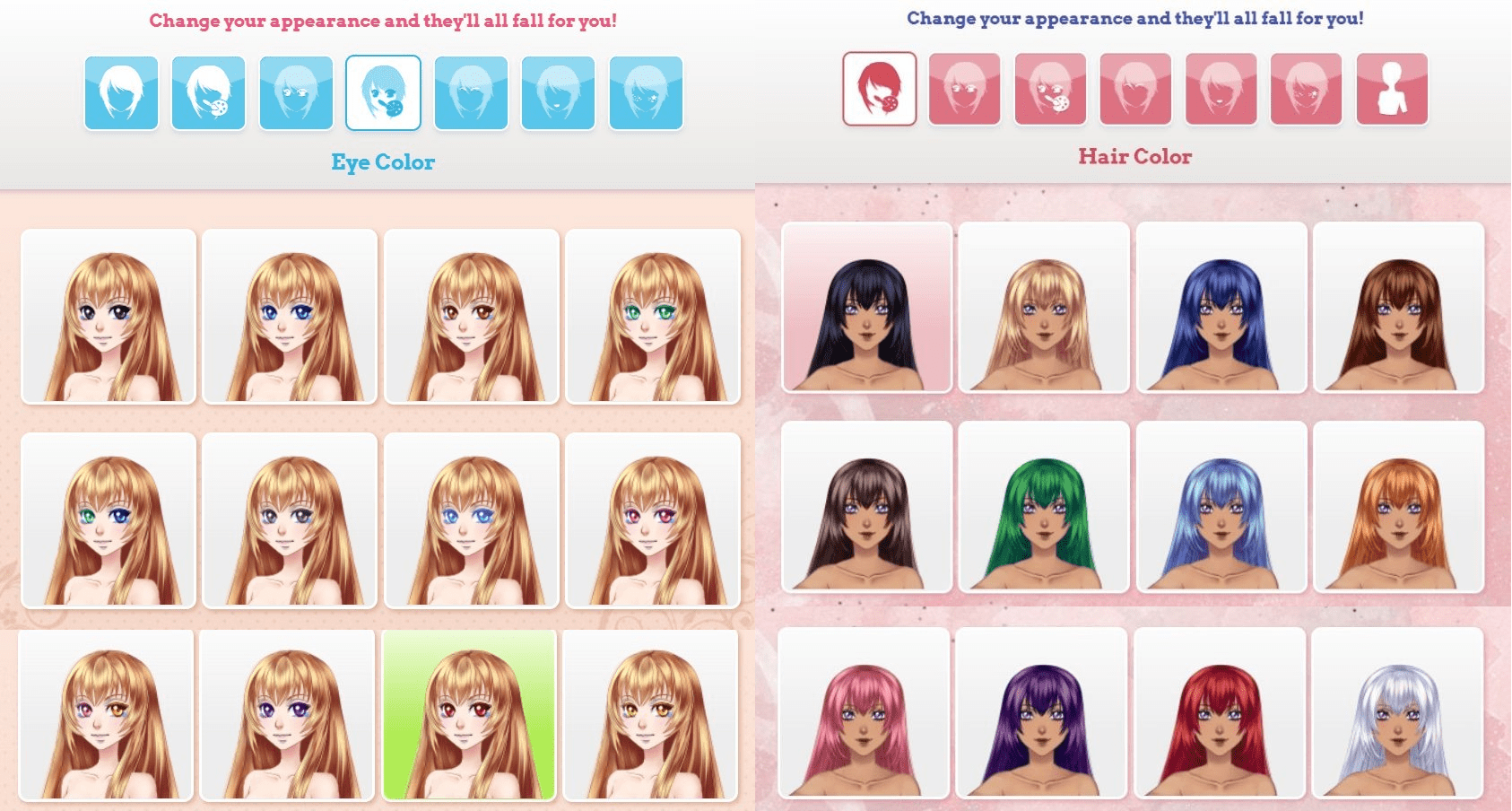 HSL Eye Colors, UL Hair Colors