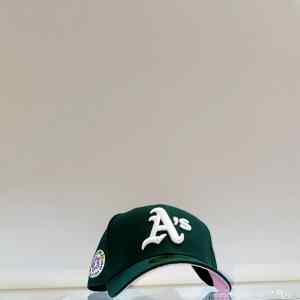 New Era Oakland A’s Green Road Authentic Collection on Field 59FIFTY Fitted 1987 All 🌟 Game patch. Pink Brim.