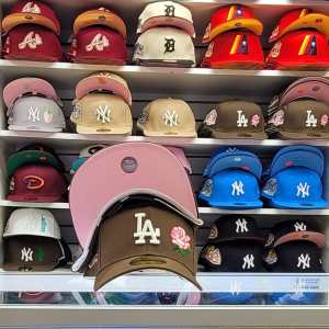 New Era Los Angeles Dodgers Brown Rose🌹Team, 59FIFTY Fitted Pink UV.