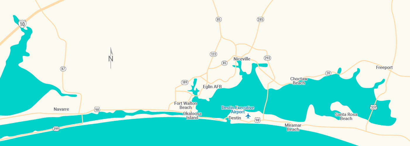 Fort Walton Beach Map DTS Directional Map 