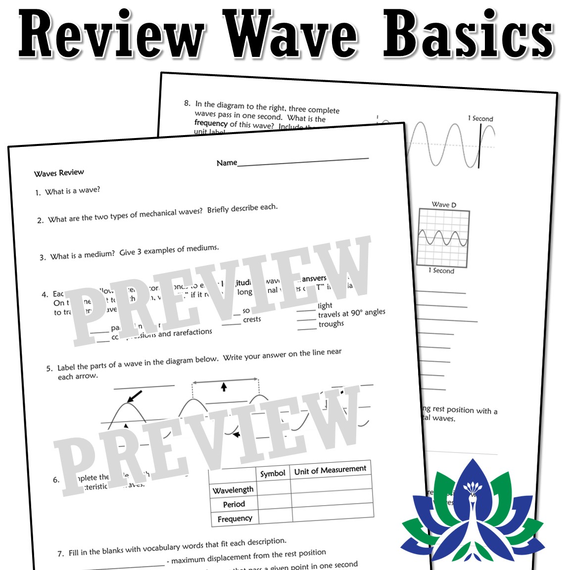 Waves worksheet