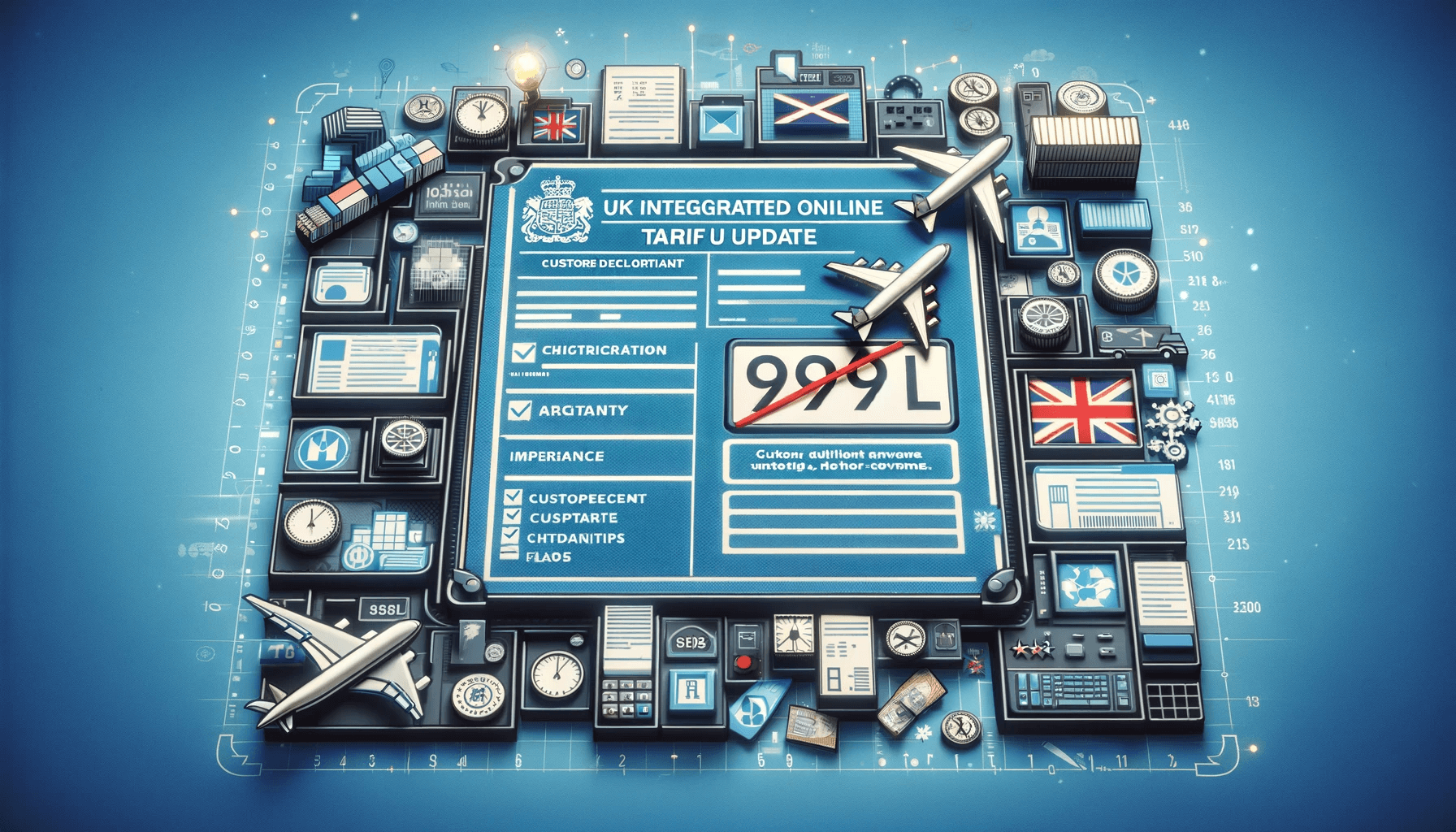 An informative and professional blog image representing the UK Integrated Online Tariff update. The image should include a digital representation of 999L