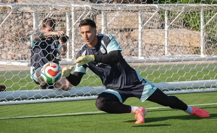 El guardameta Juan Musso, el único titular confirmado ante Honduras. Agencia Noticias Argentinas/Redes @juanmusso.