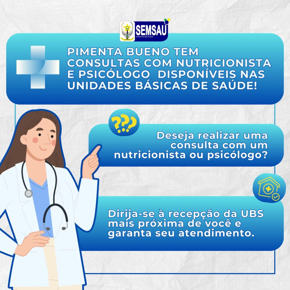 Unidades Básicas de Saúde de Pimenta Bueno agora contam com atendimento de Nutrição e Psicologia