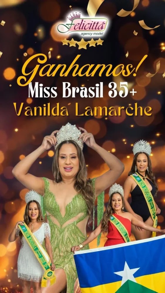 Rondoniense Vanilda Lamarche, natural de Pimenta Bueno, conquista o título de Miss Brasil 35+ 2025/26