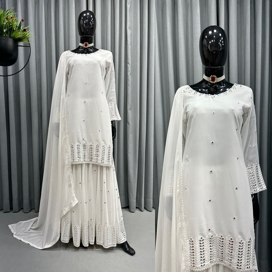 Embroidery work Kurti with Designer Sarara
