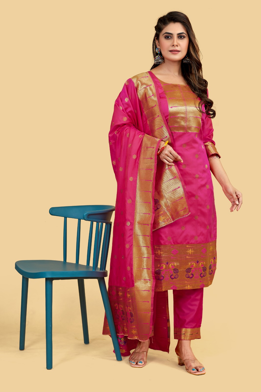 Munia Paithani Suit Dress Material