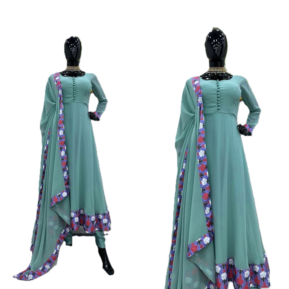 Designer Suit on Faux Georgette