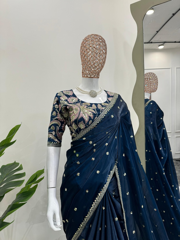 Designer Saree on Jimmy Choo Fabric