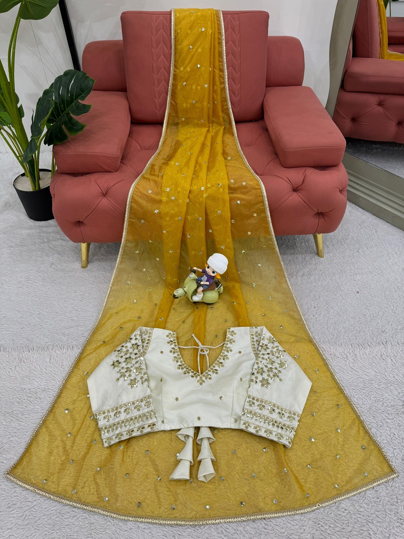 Designer Saree with Heavy Twill Net Fabric