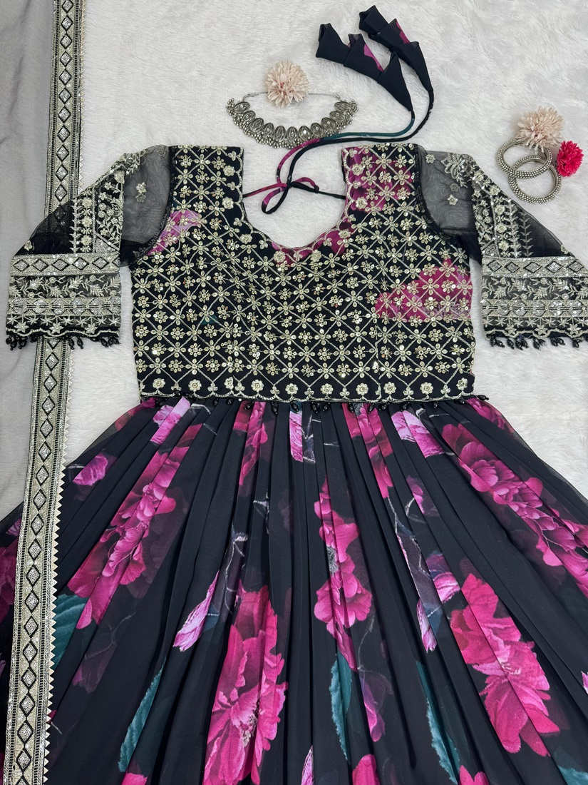 Artistic Digital Print Gown
