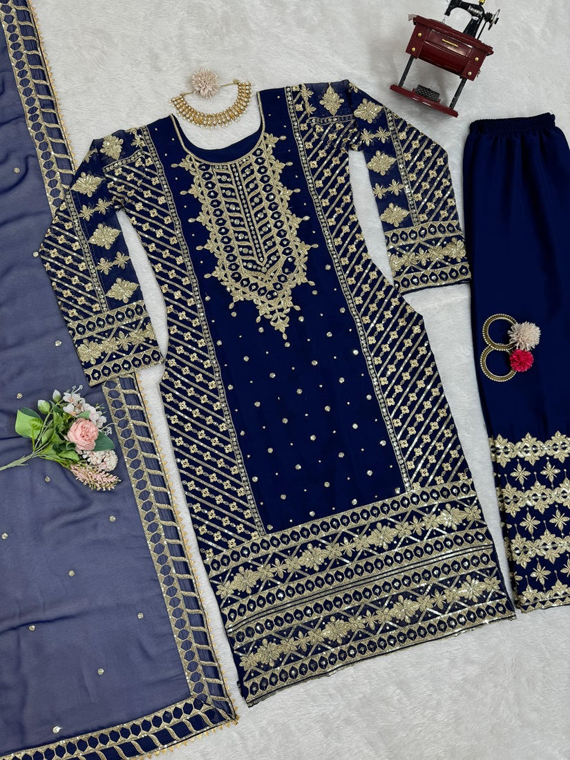 Faux Georgette Designer Suit