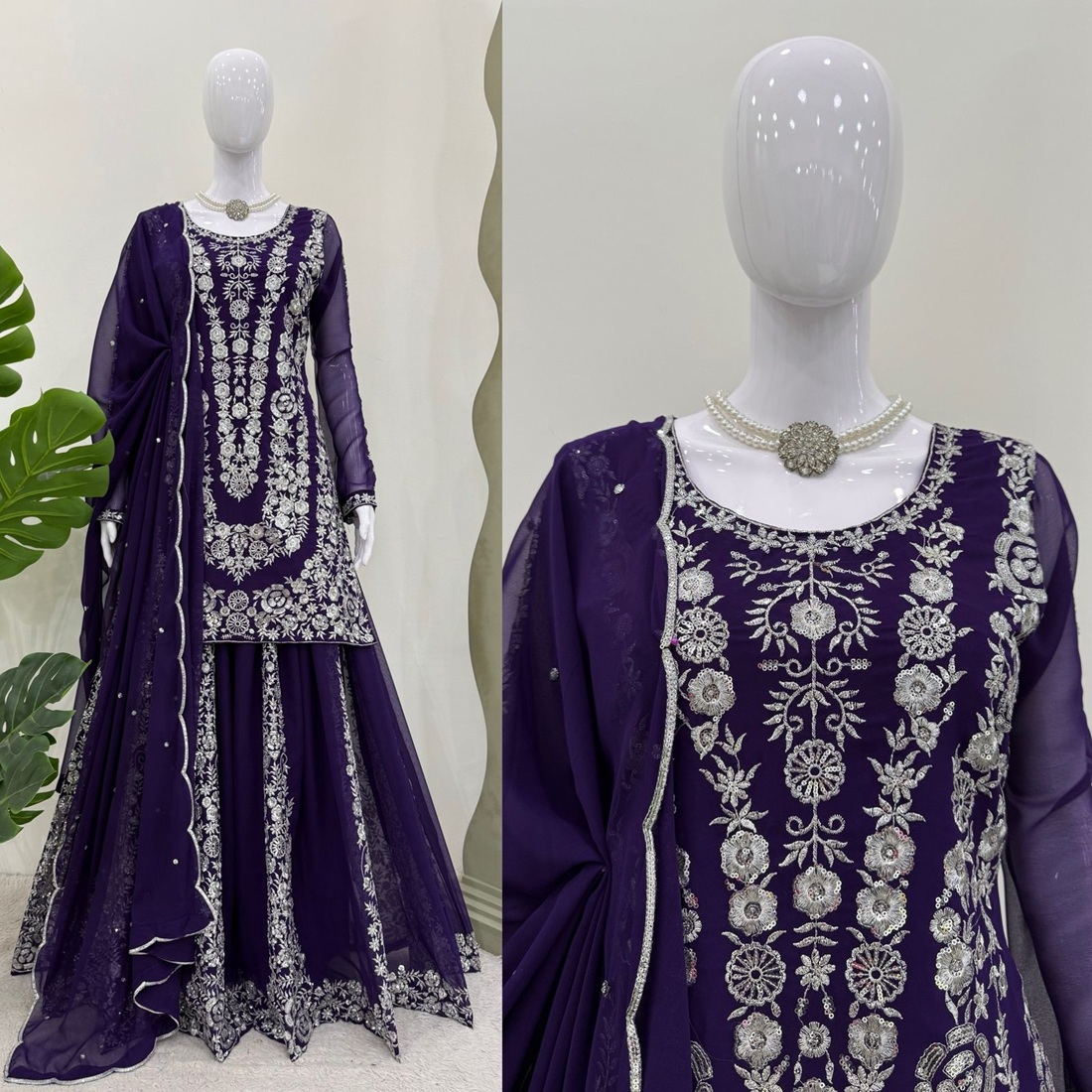 Georgette Top Palazzo Set