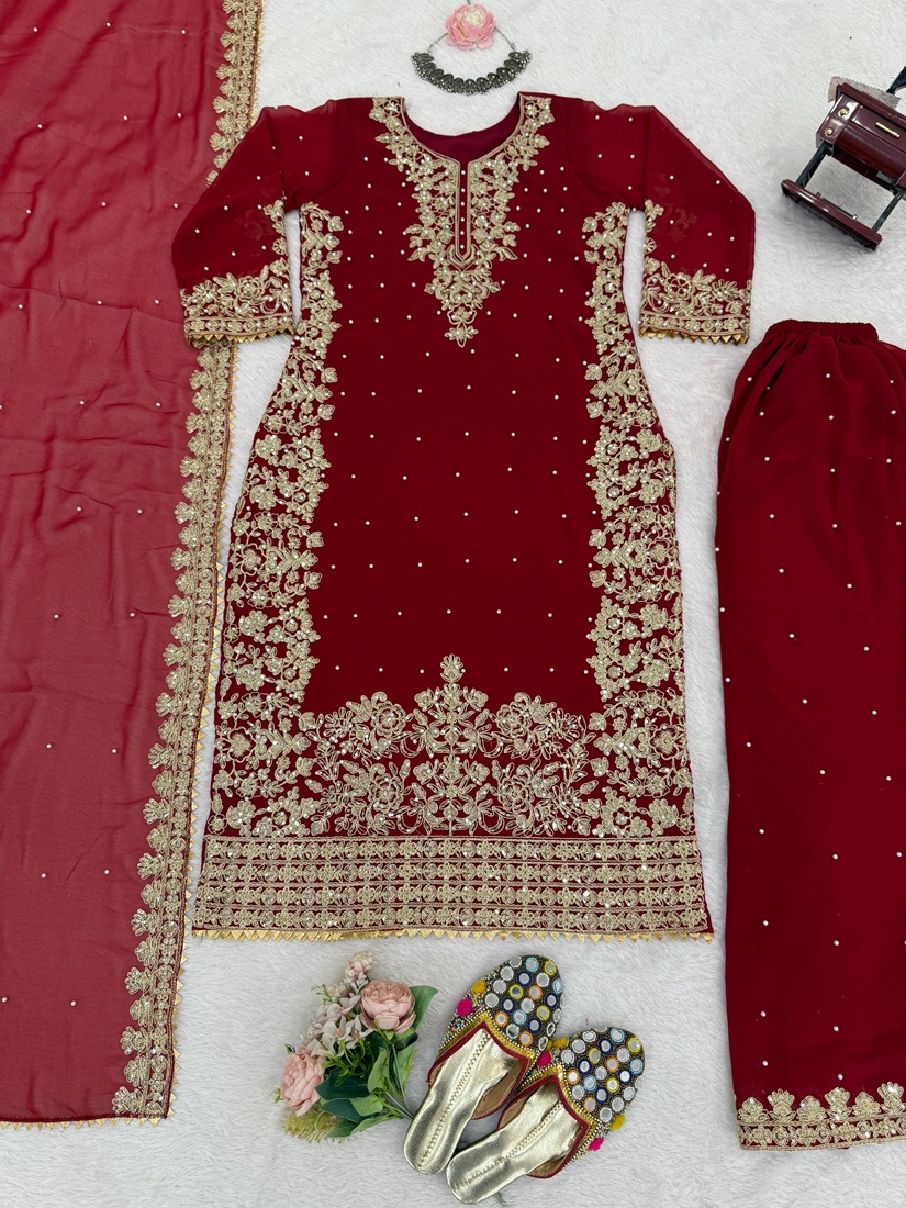 Georgette Palazzo Suit