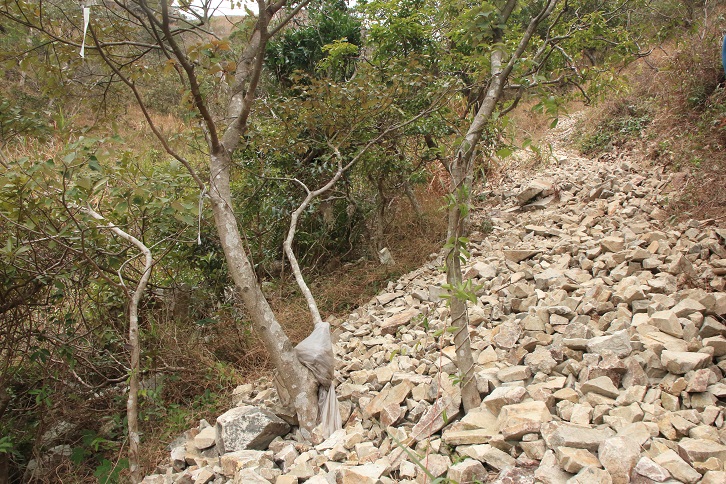 初段的石頭極為鬆散