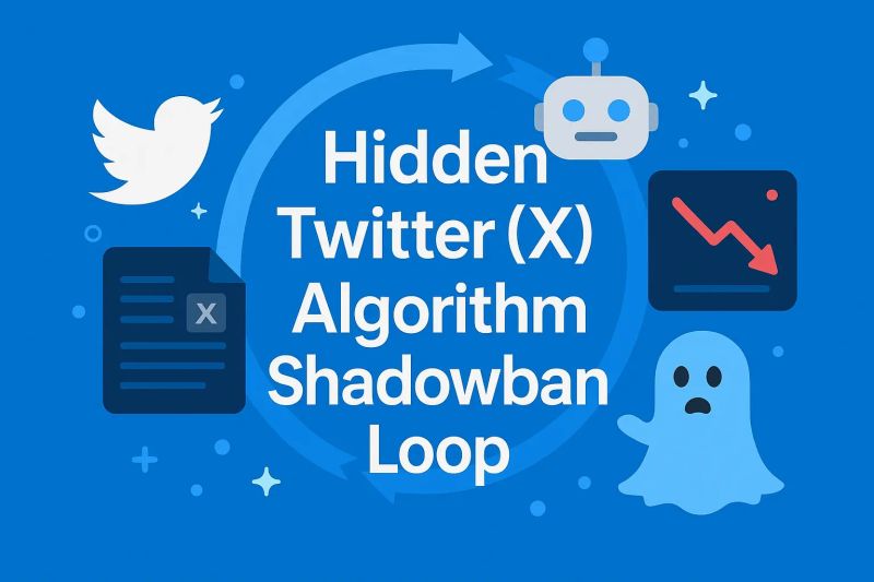 Hidden Twitter X Algorithm Shadowban Loop Follower Hype - Ultra HD Gradient Background - High Resolution