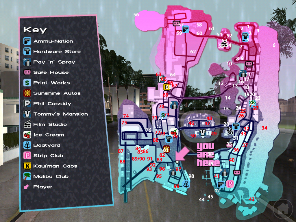 Hidden Packages Map GTA Vice City Follow That 
