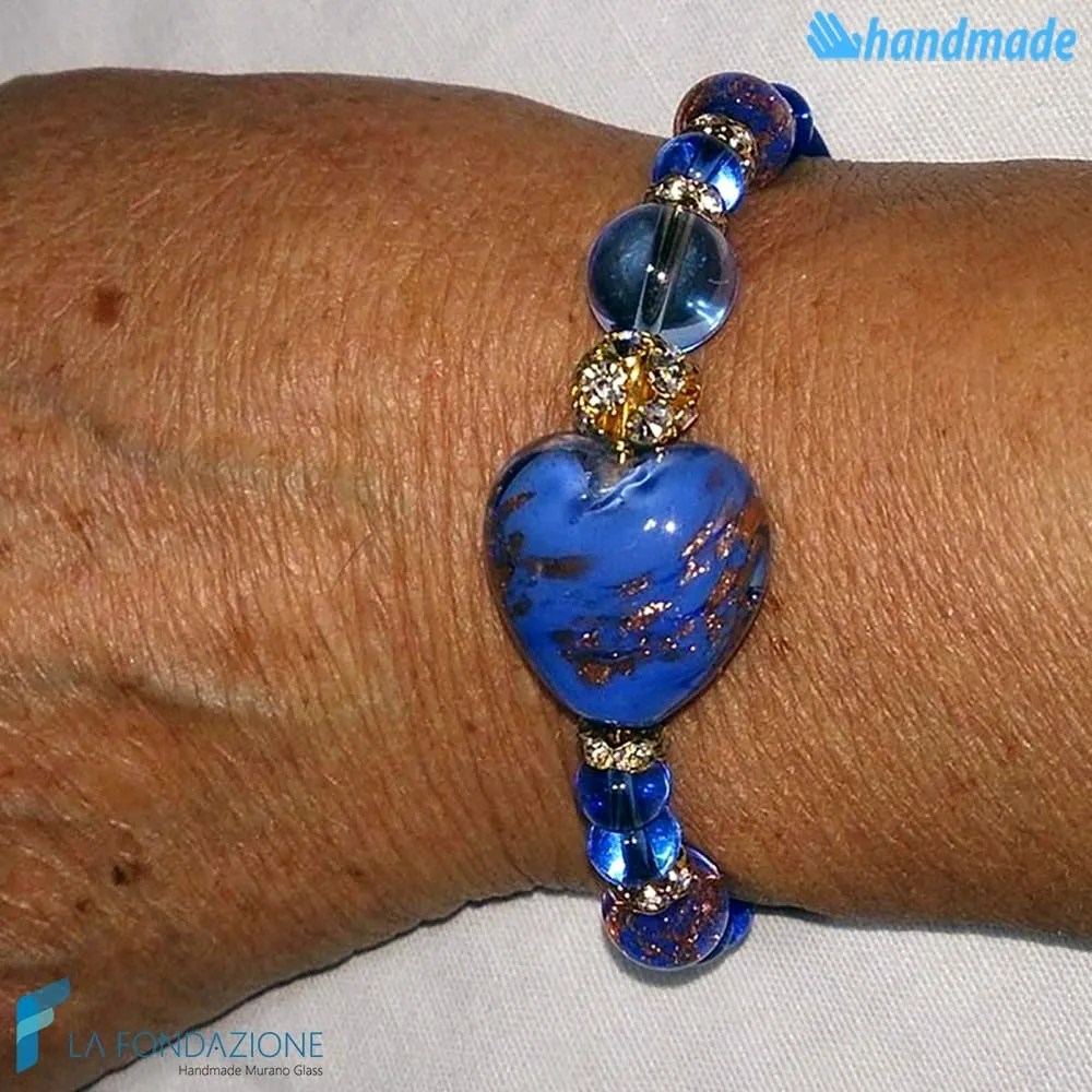 Bracciale Valentino Blu in vetro di Murano - La Fondazione snc - BRAC0029