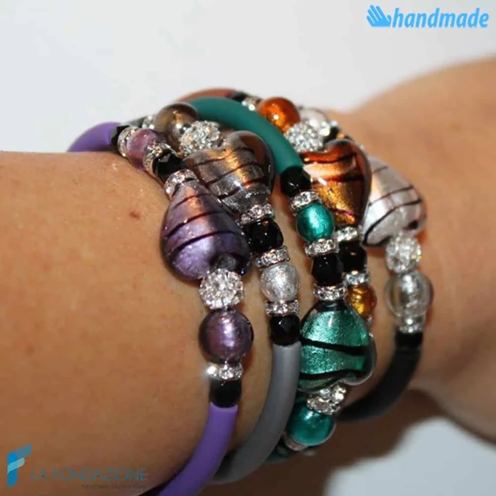 Cupid bracelet handmade Murano glass - La Fondazione snc - BRAC0031