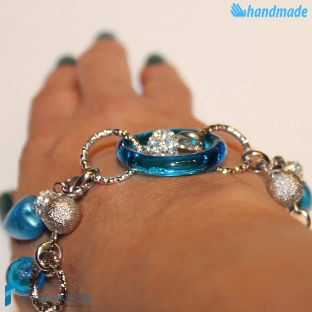 Charms Frozen Circles Bracelet handmade Murano glass - La Fondazione snc - BRAC0032