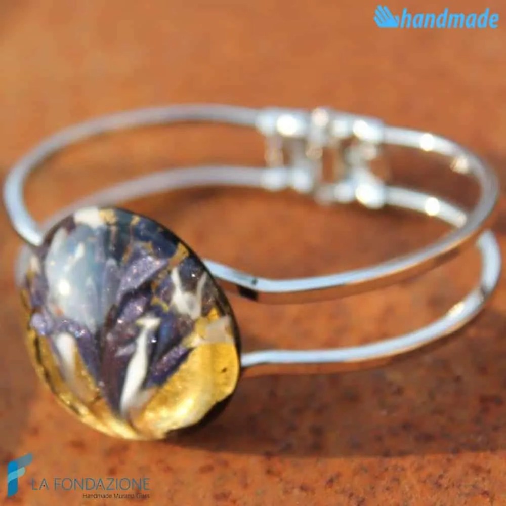 Bracciale Pavone Giallo in vetro di Murano - La Fondazione snc - BRAC0034