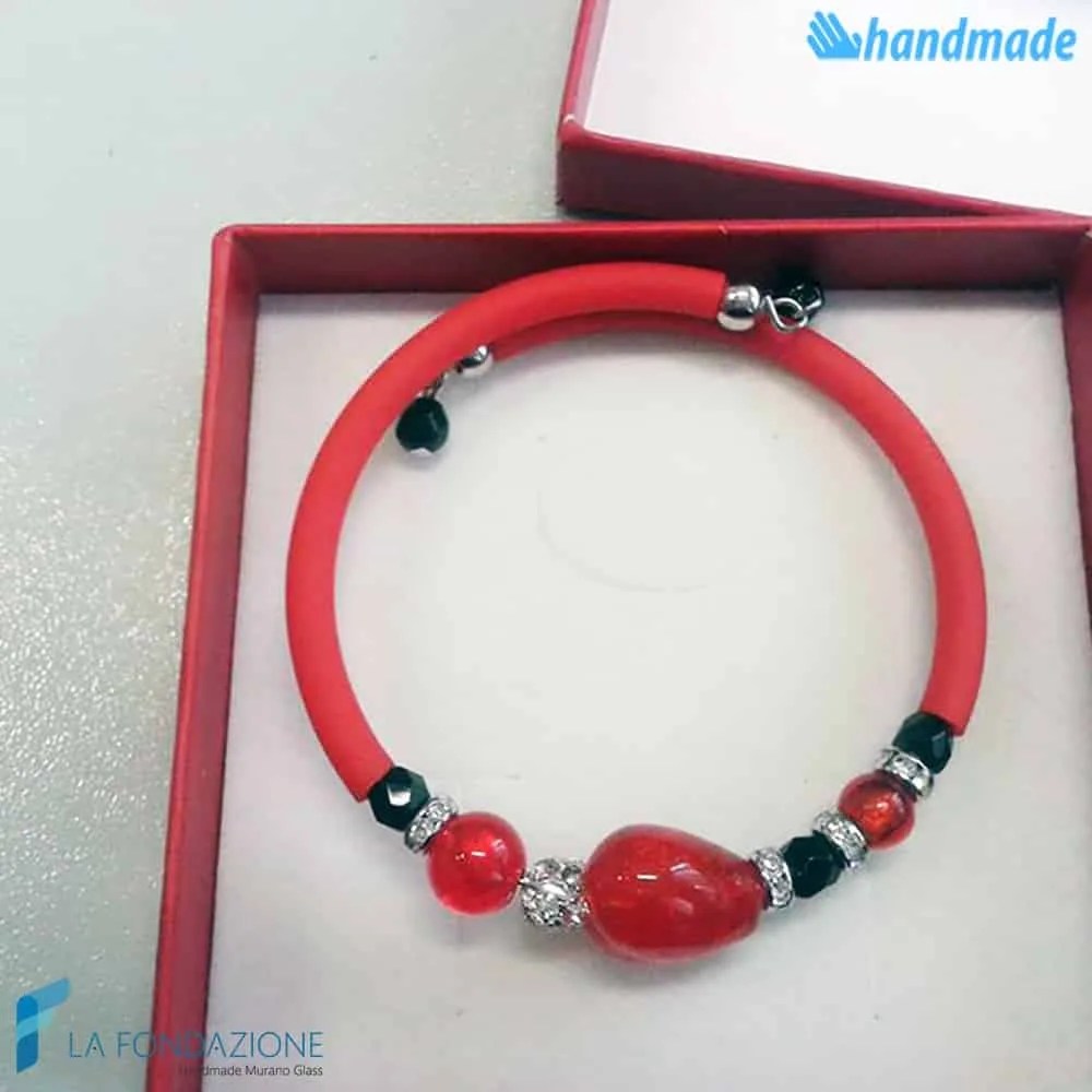 Ducati Passion bracelet handmade Murano glass - La Fondazione snc - BRAC0036