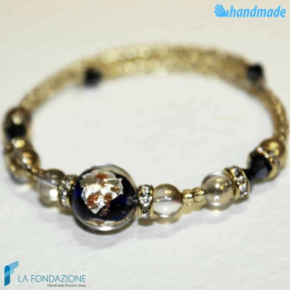 Blue Harmonic Bracelet handmade Murano glass - La Fondazione snc - BRAC0037