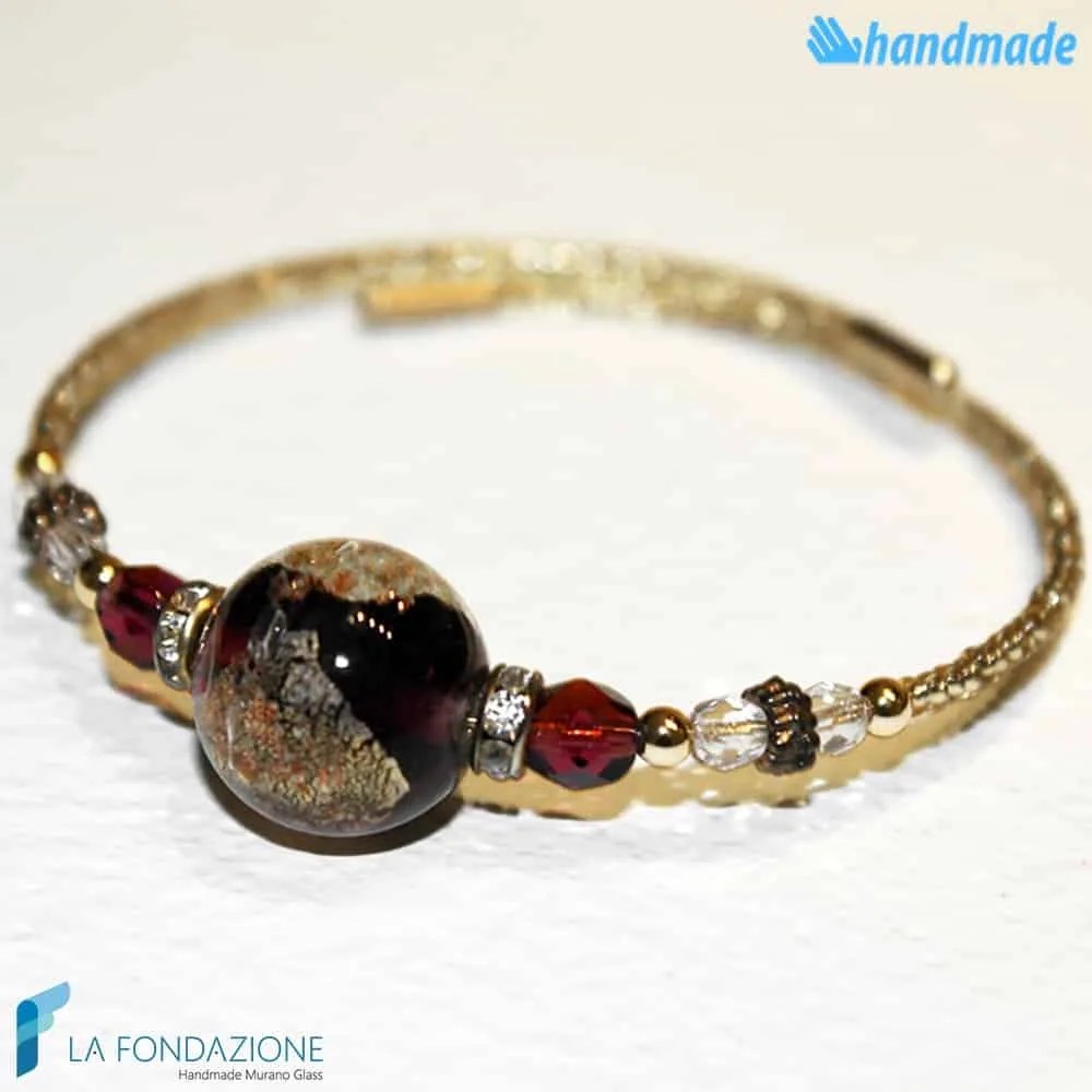 Red Harmonic Bracelet handmade Murano glass - La Fondazione snc - BRAC0038