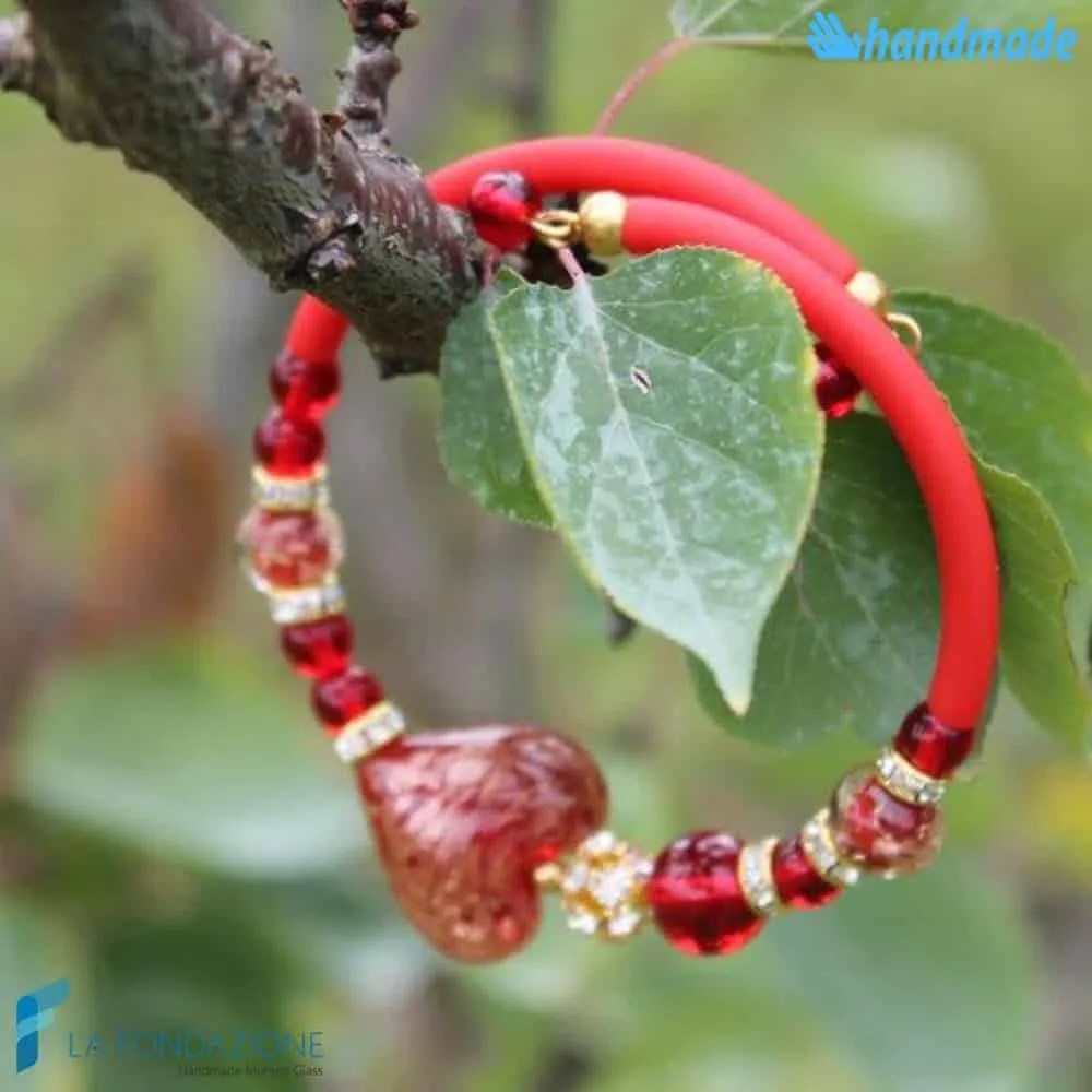 Valentine red bracelet in Murano glass - La Fondazione - BRAC0042