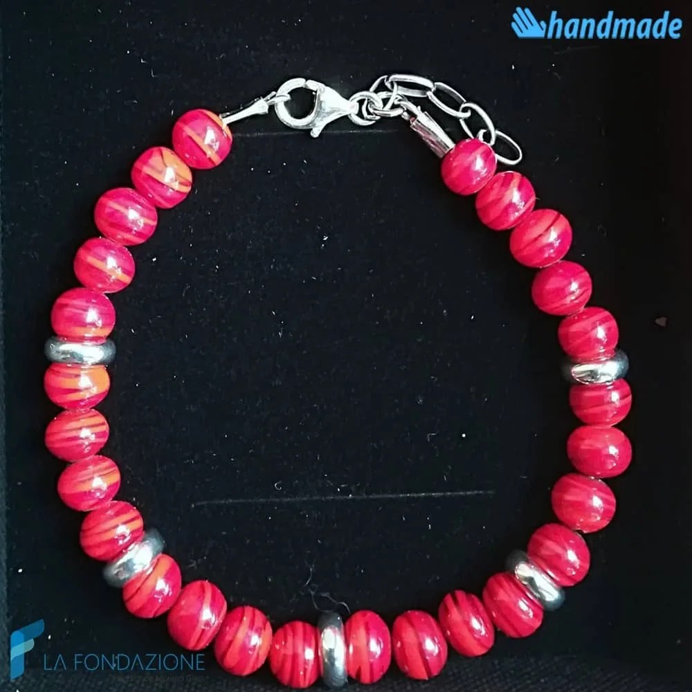 Zanzibar Argento - Bracciale in vetro di Murano