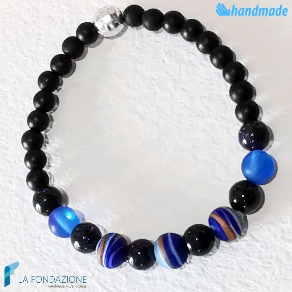 Zanzibar bracelet in Black made in Murano glass - BRAC0062