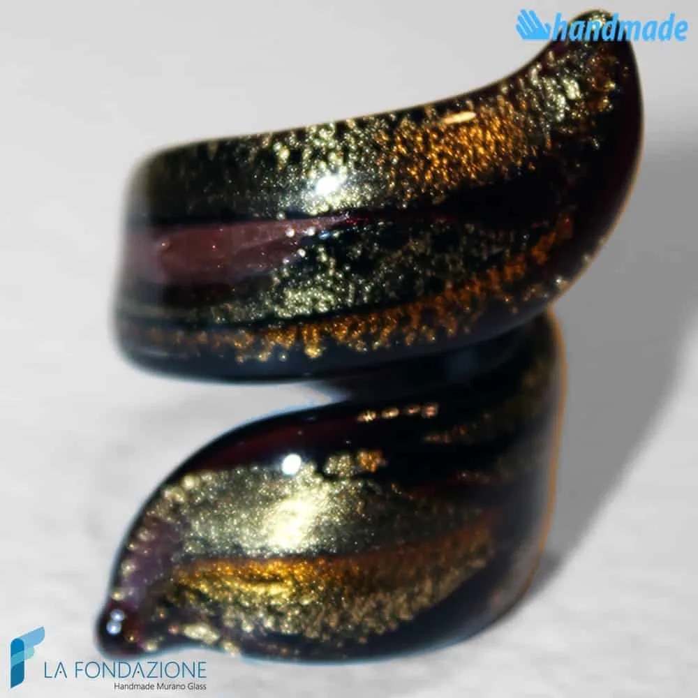 Ancient Greece Ribbon Ring in Murano glass - La Fondazione snc - RINGS0047