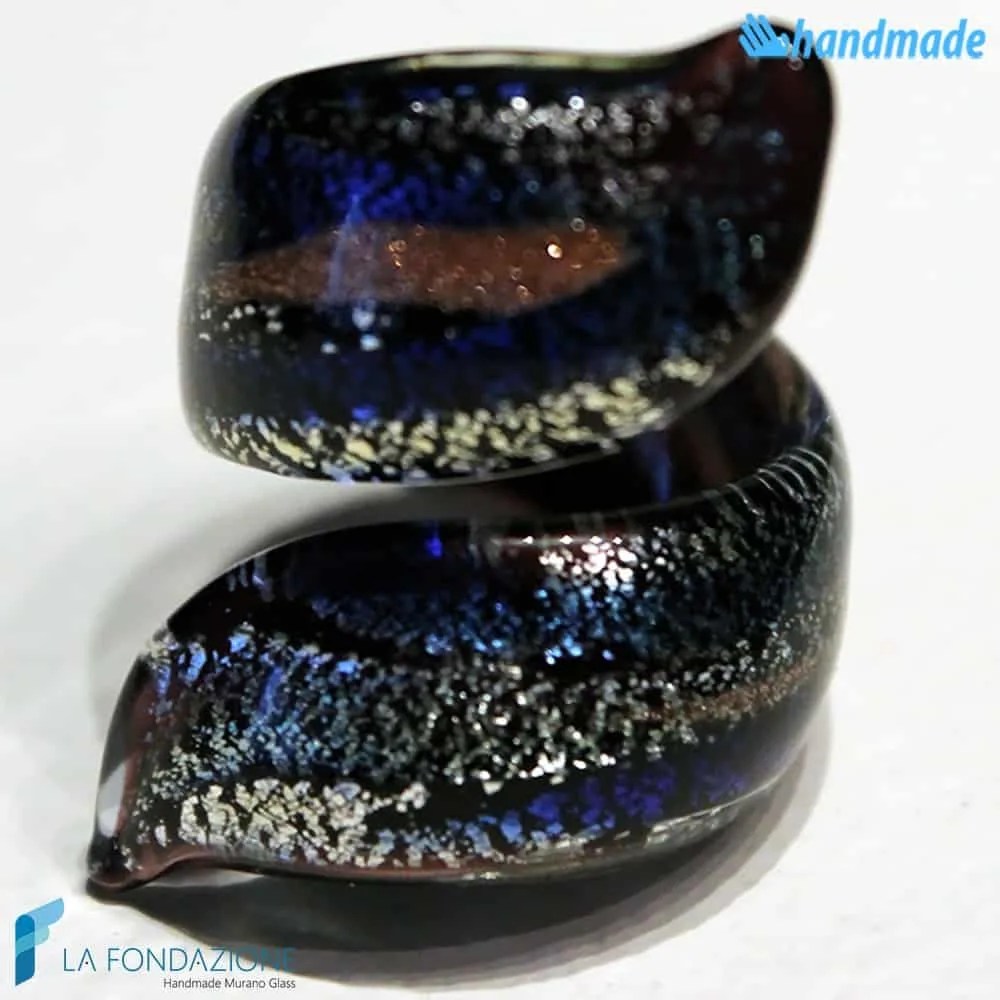 Atlantide Ribbon Ring in Murano glass - La Fondazione snc - RINGS0048
