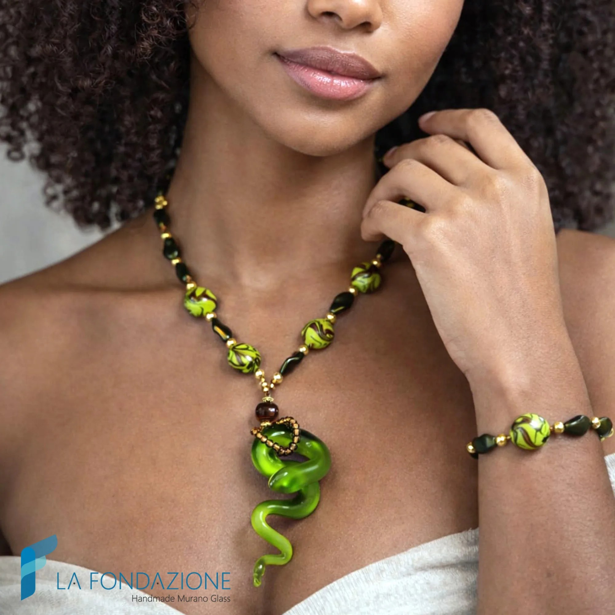 Parure Amazzonia con Collana e bracciale con avventurina - PARU0068 - La Fondazione