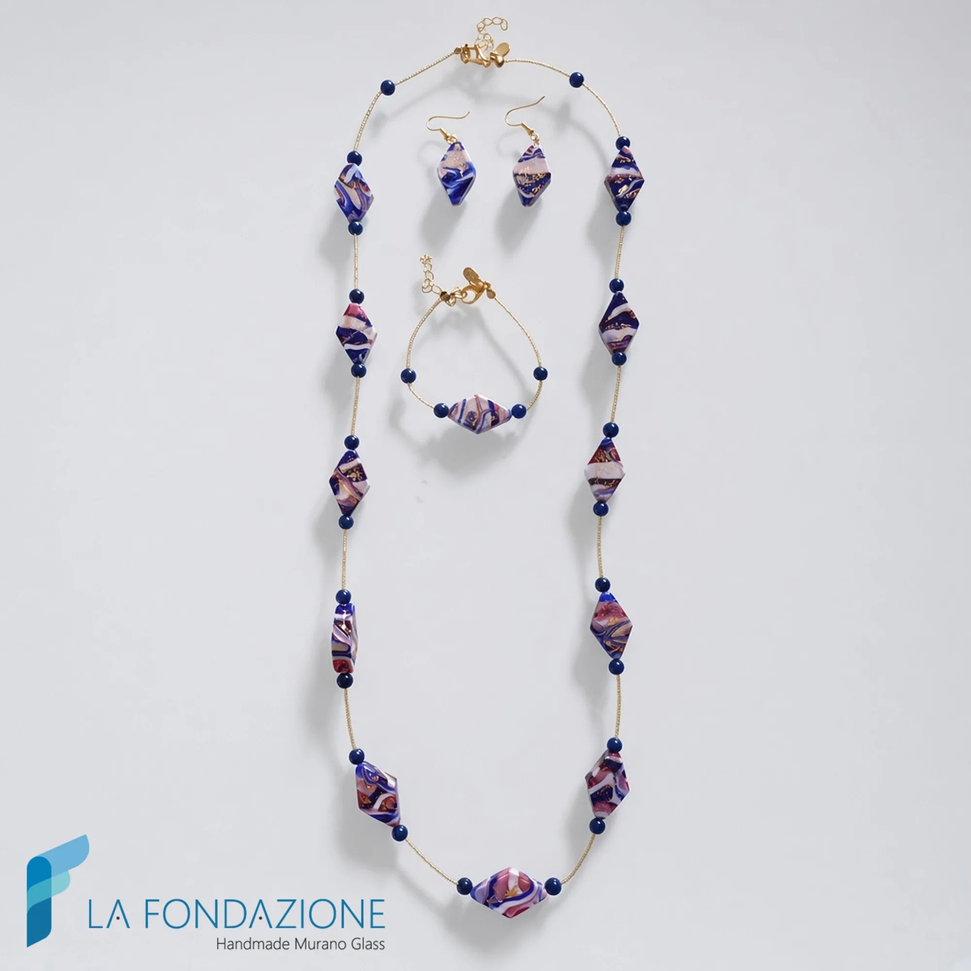 Parure Losanga Lady con collana, bracciale e orecchini - PARU0070 - La Fondazione