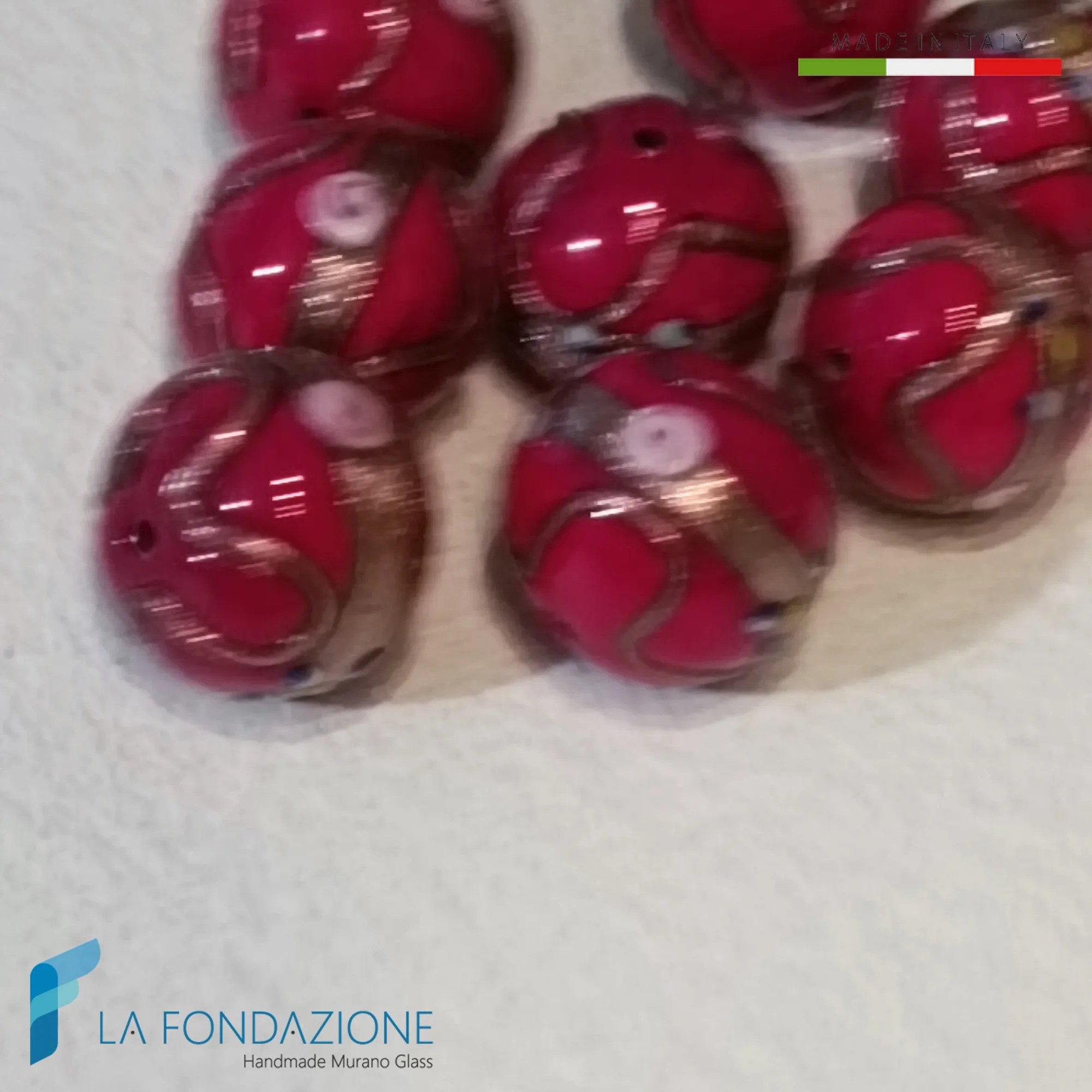 Perle Fiorato Veneziano Rosse