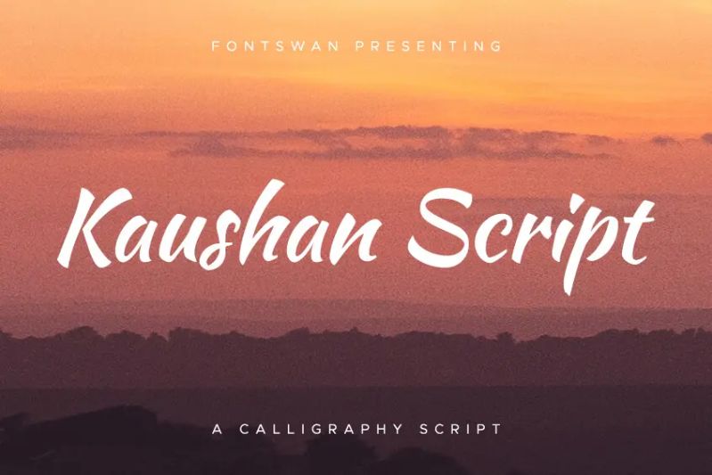 Identifont Kaushan Script - Mountain Art Collection - 8K Quality