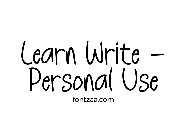 Learn Write - Personal Use Font Free Download