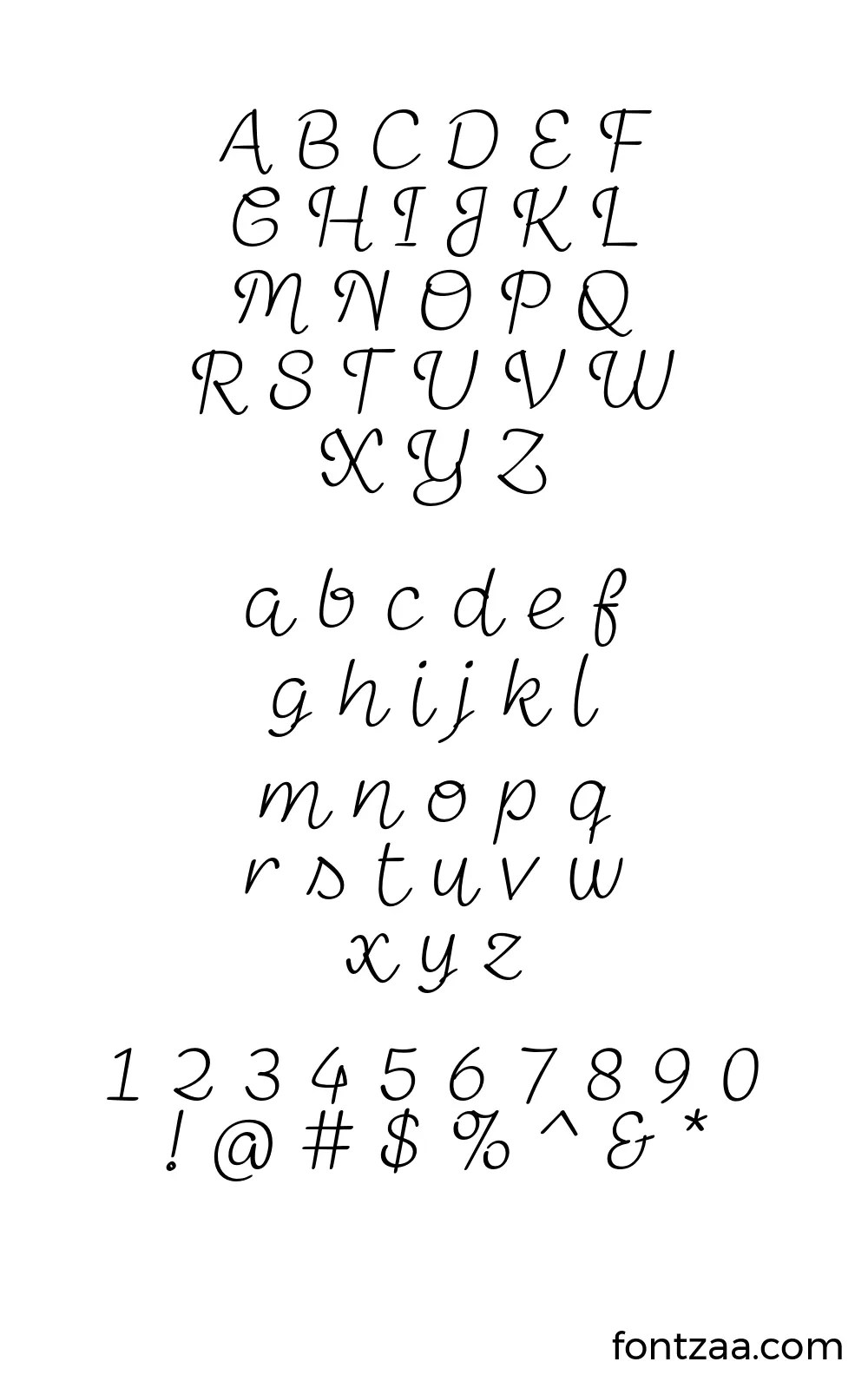 Cloud Script Font Alphabet Preview