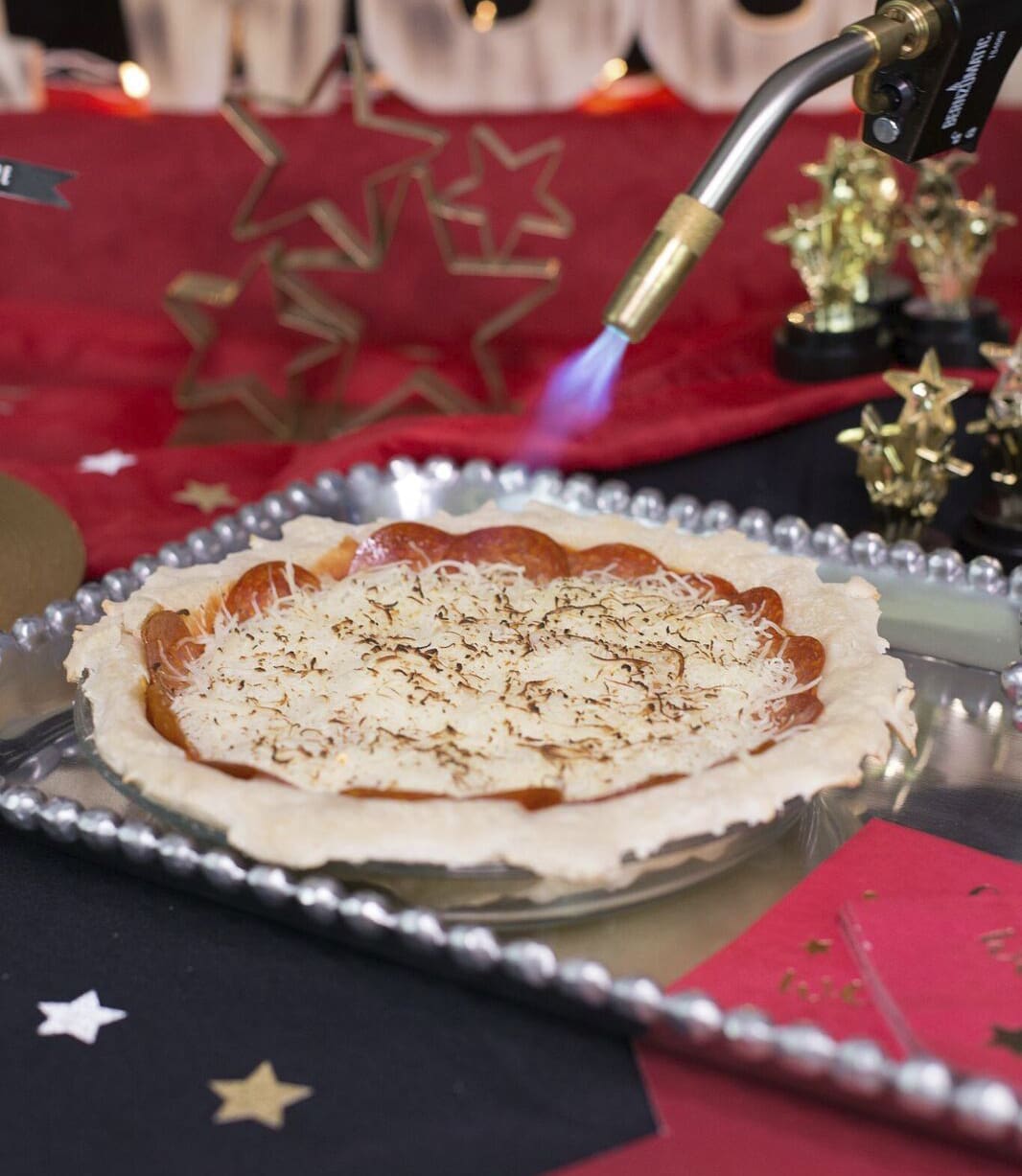 Pizza goes with watch parties like red-carpets and statues. Ellen Degeneres famously had pizza delivered during the awards the year she hosted. Now you can bring it with this delicious Dunk-kirk Pizza Dip recipe, created by�entertainment and lifestyle expert Lynn Lilly of Craft Box Girls,�in partnership with Bernzomatic, a leader in kitchen cooking torches.